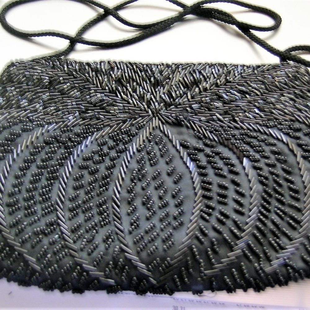 Black Beaded Evening Bag
